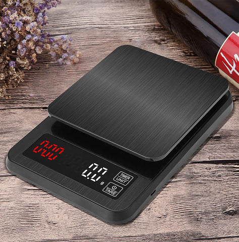 JINGT USB Digital Coffee Scale With Timer Electronic Hand Drip
